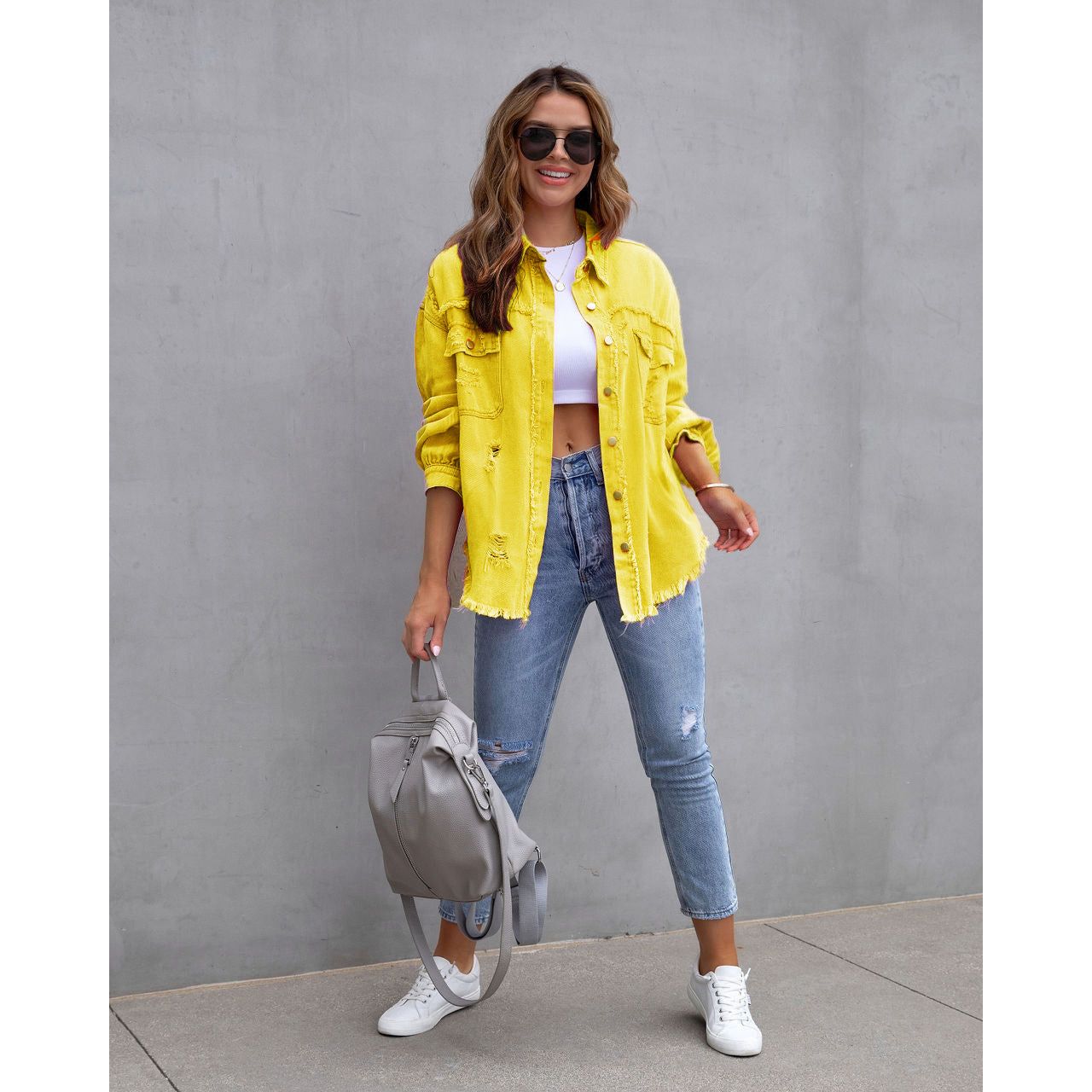 Stilla | Revnet Denim Casual Skjortejakke
