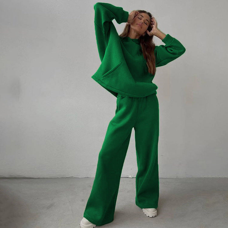 Dame afslappet og oversized hoodie sæt med løst skårne bukser Stilla