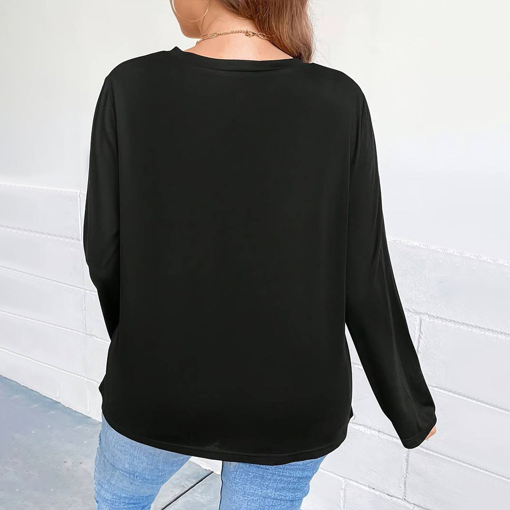 Dame afslappet langærmet skjorte med moderigtige cut-outs og knapdetaljer Stilla