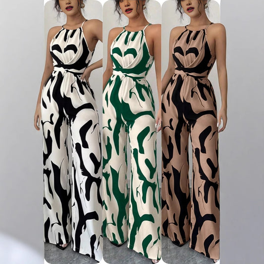 Dame jumpsuit med høj krave og elegant drapering Stilla