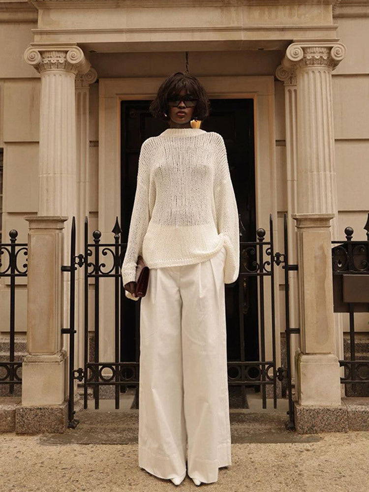 Dame afslappet hæklede pullover med oversized snit Stilla