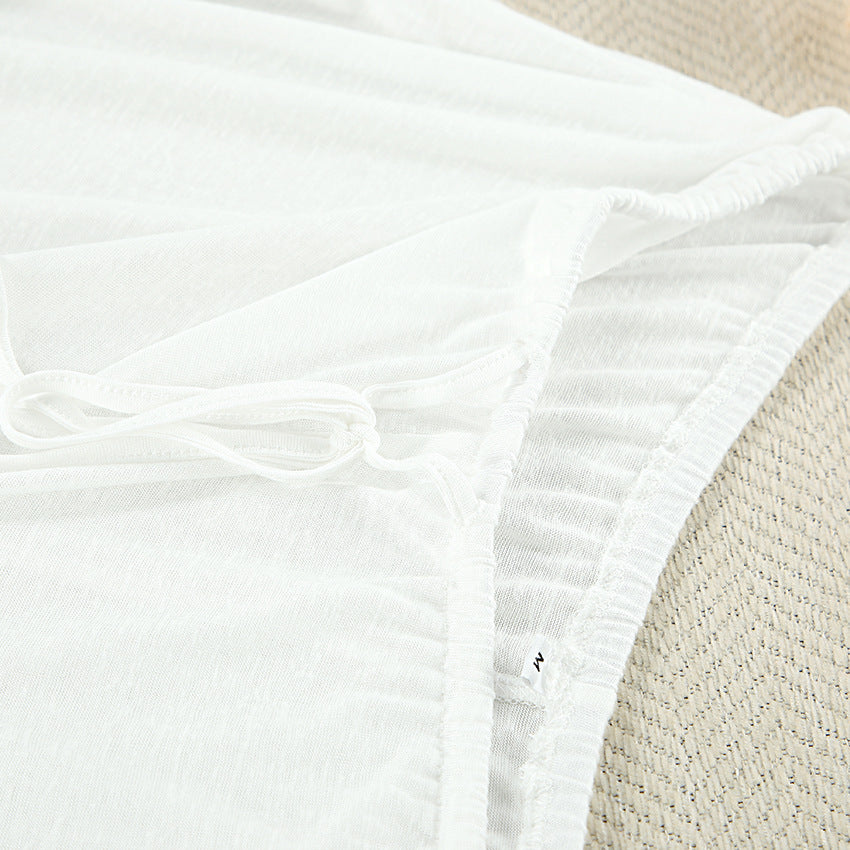 Dame afslappet kortærmet pyjamasæt med elastisk talje og let stof Stilla