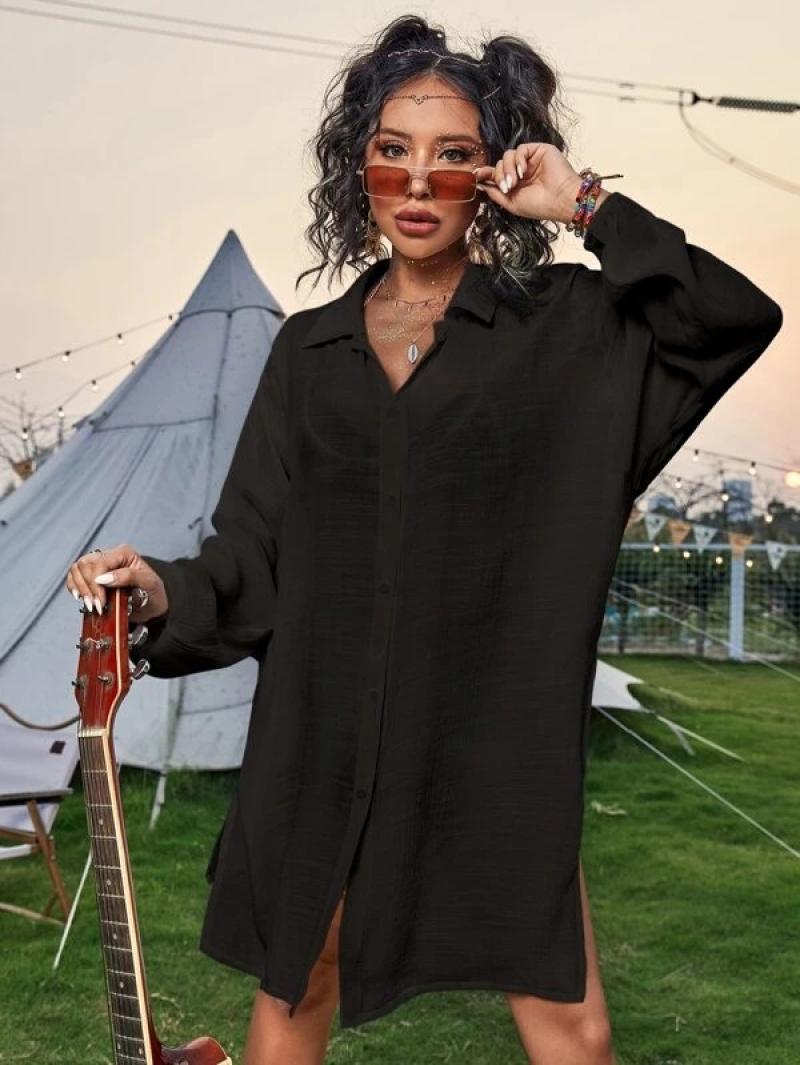 Dame afslappet skjortekjole Stilla