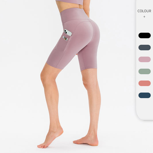 Dame Højskåret Sport-Cykelshorts med praktiske sidelommer og elastisk talje Stilla