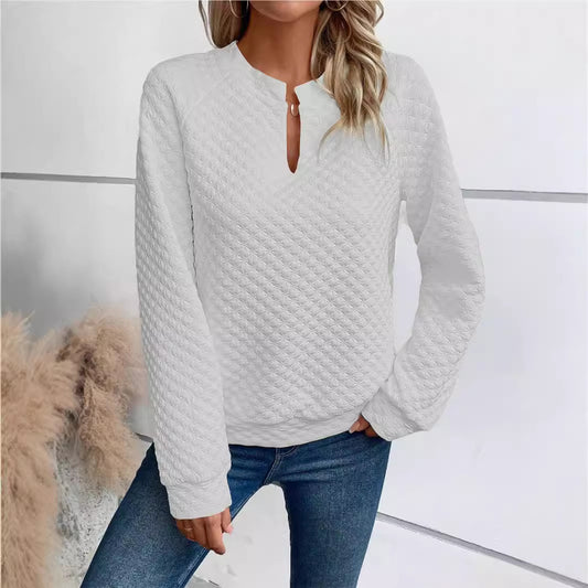 Damer quiltet pullover med slids Stilla