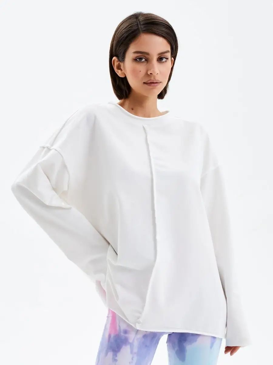 Dame afslappet oversized sweatshirt med fashionable detaljer Stilla