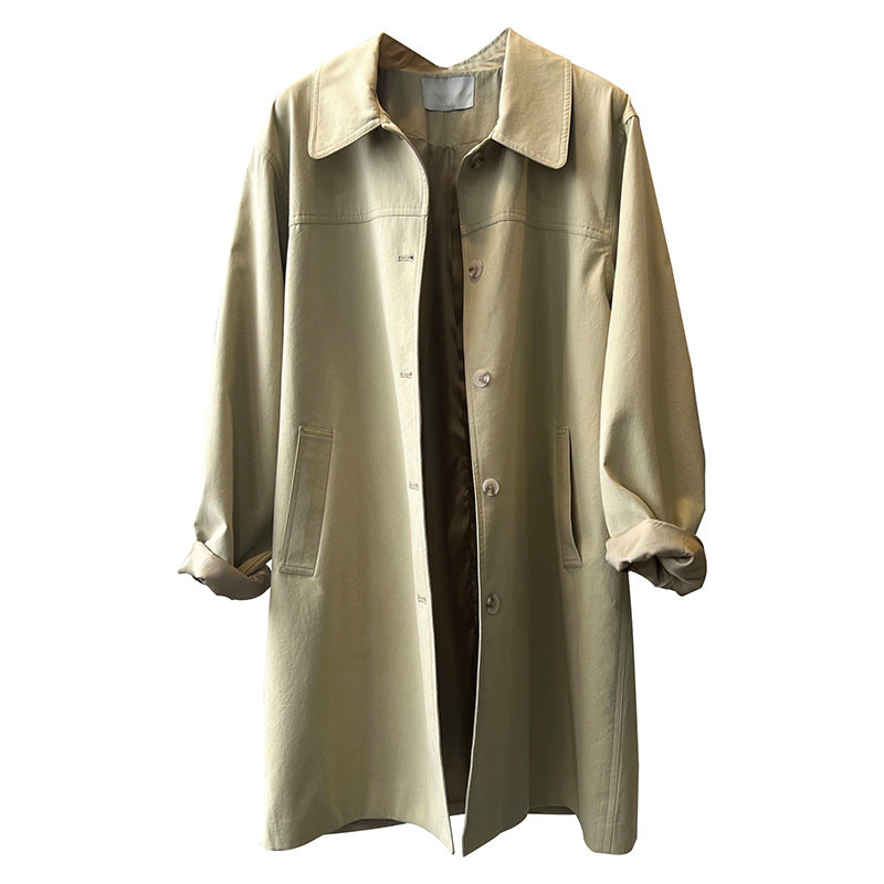 Dame afslappet overgangsjakke med knap-front og dyb krave Stilla