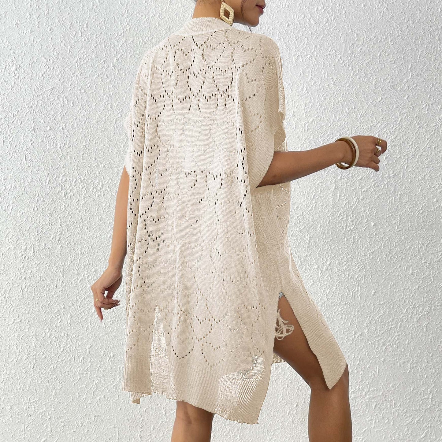 Dame Åben Væv Strikjakke Stilla