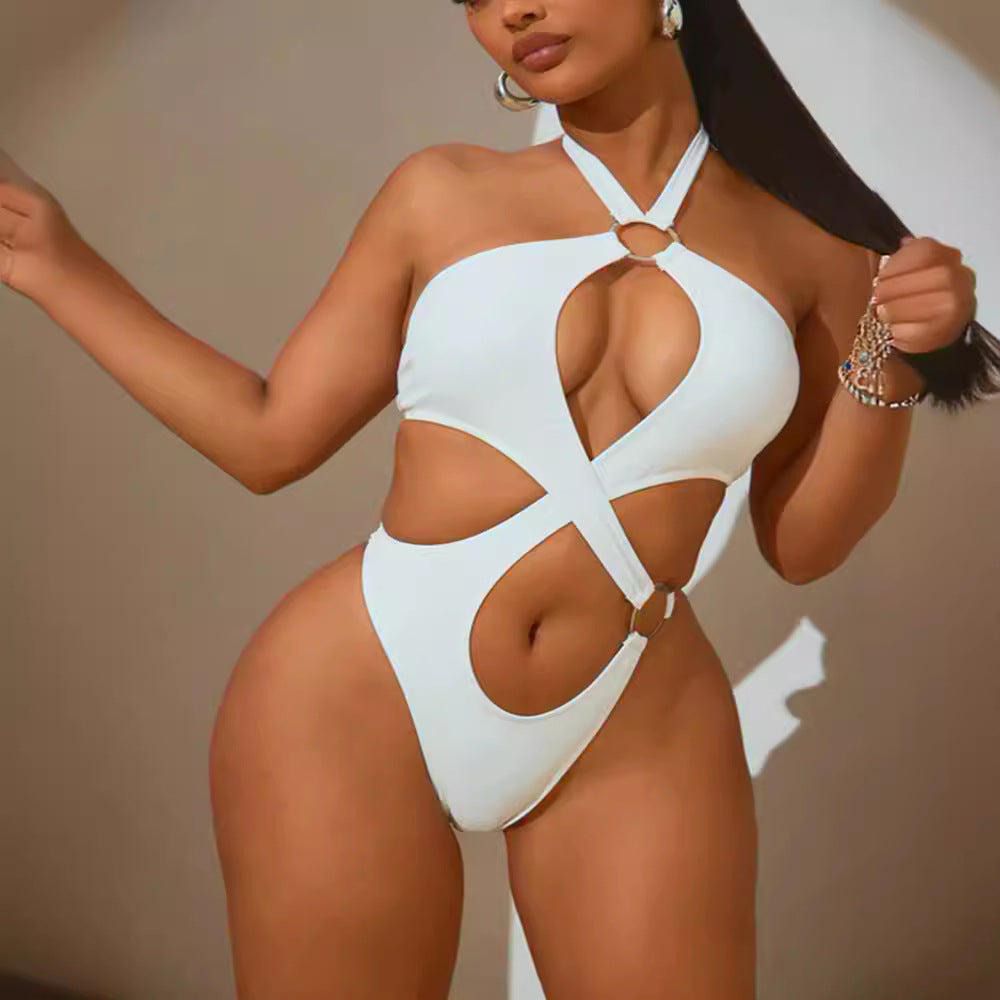 Dame Cut-Out Badedragt med ringdetaljer og moderne snit Stilla