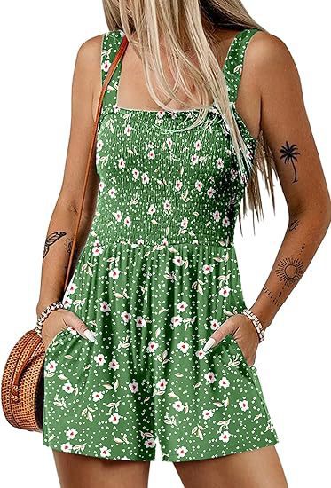 Dame jumpsuit med florale detaljer og praktiske lommer Stilla