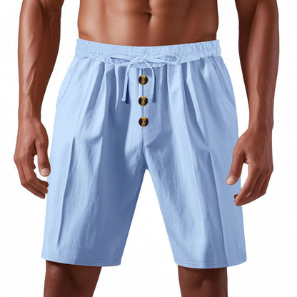 Herrer casual shorts med knapdetaljer og elastisk talje Stilla