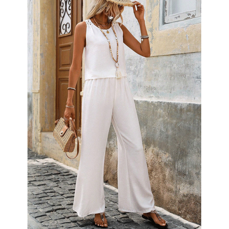 Dame rummelig jumpsuit med elastisk talje og ærmeløs design Stilla