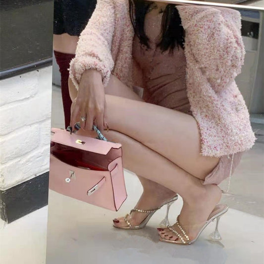 Dame Elegant Åben-Tå Hælsandal med Rhinestones Stilla