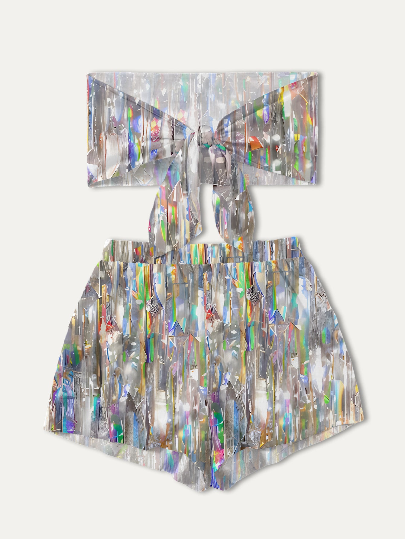 Dame cropped Top og Shorts Sæt Stilla