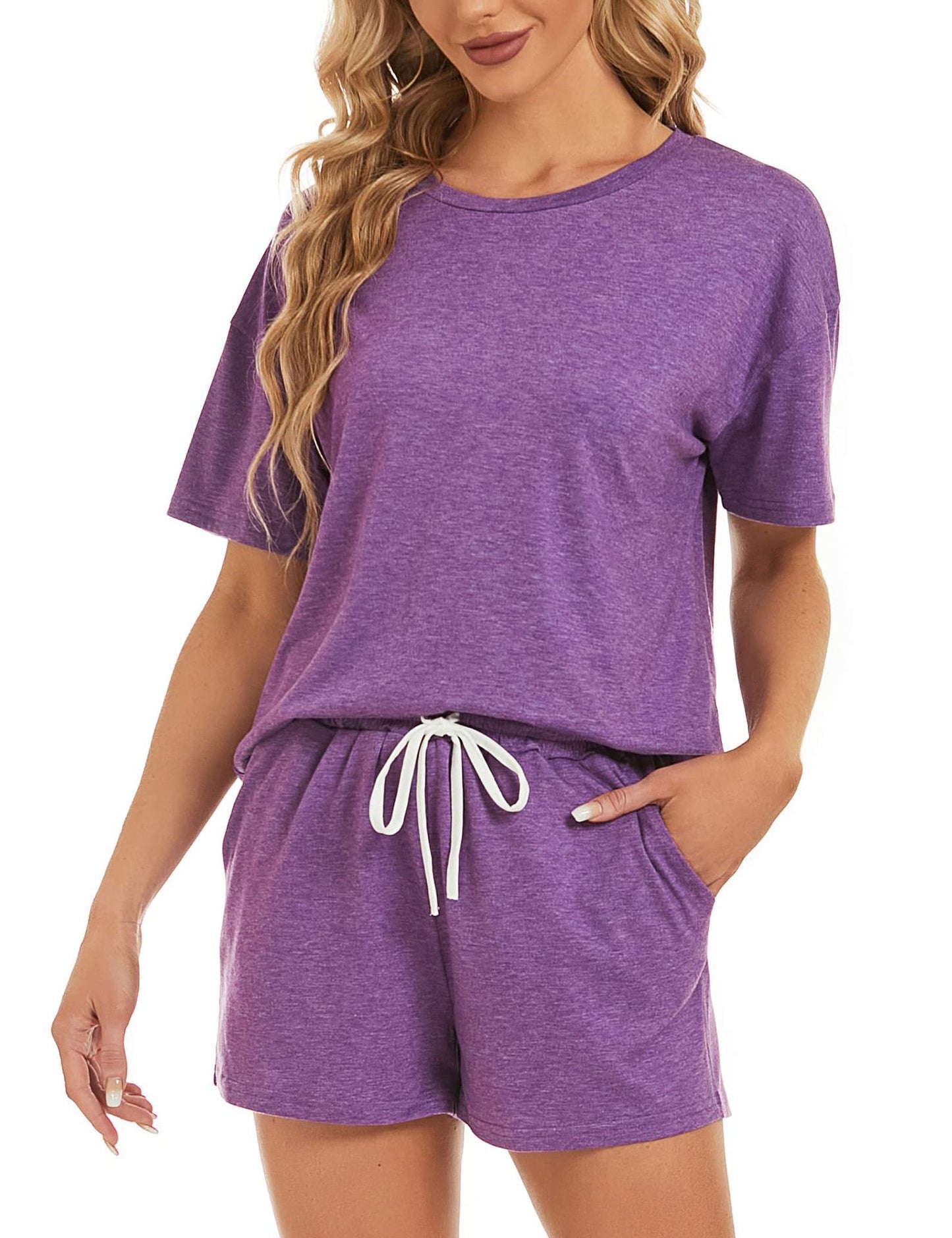 Dame afslappet kortærmet pyjamas-sæt Stilla