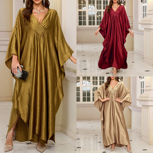 Dame elegant Kaftan med dyb V-hals og flydende silhuet Stilla
