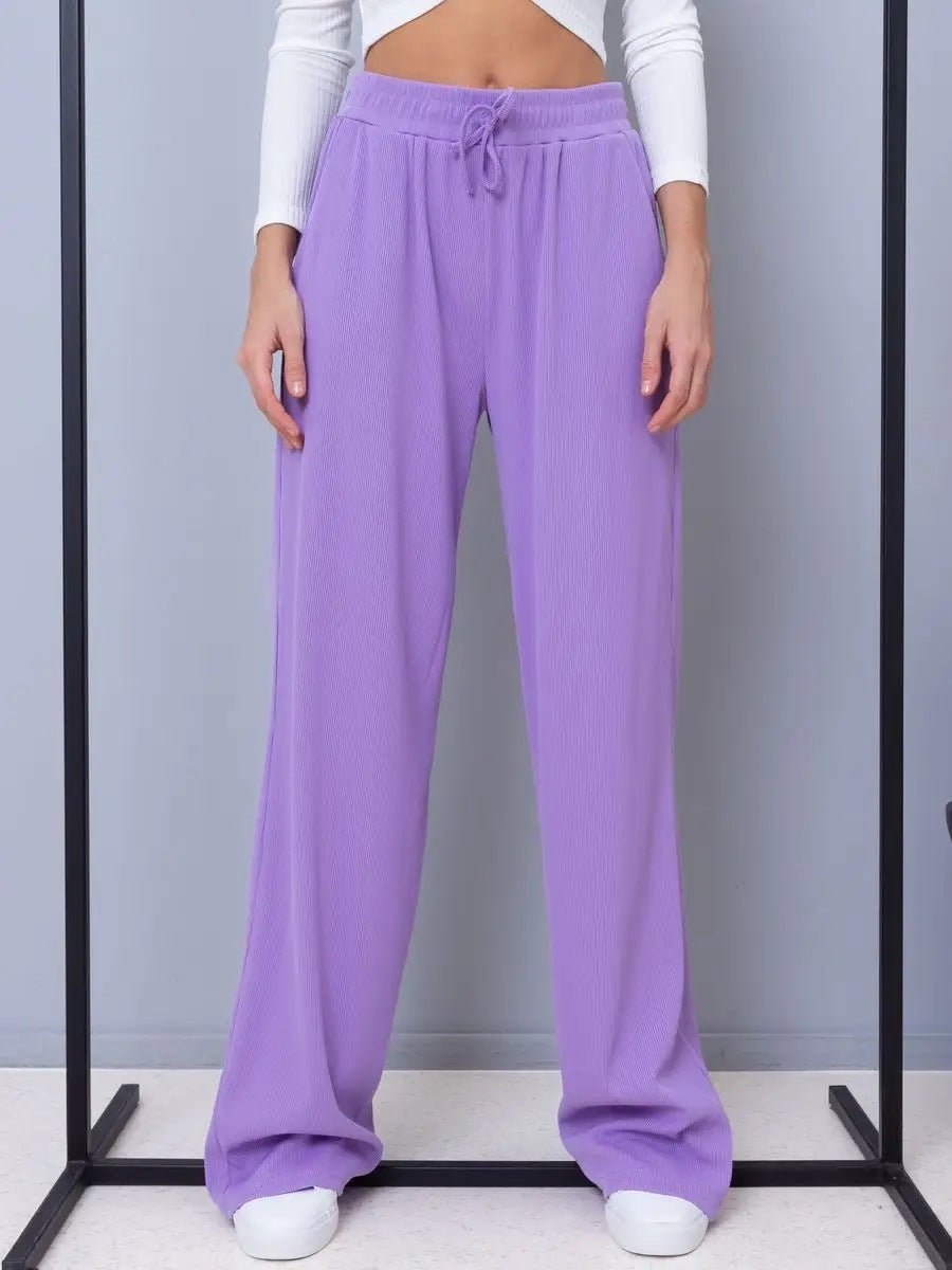 Dame afslappet komfortbukser med elastisk talje og praktiske lommer Stilla