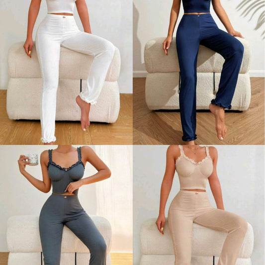 Dame Crop-Top og Leggings Sæt til et afslappet look Stilla