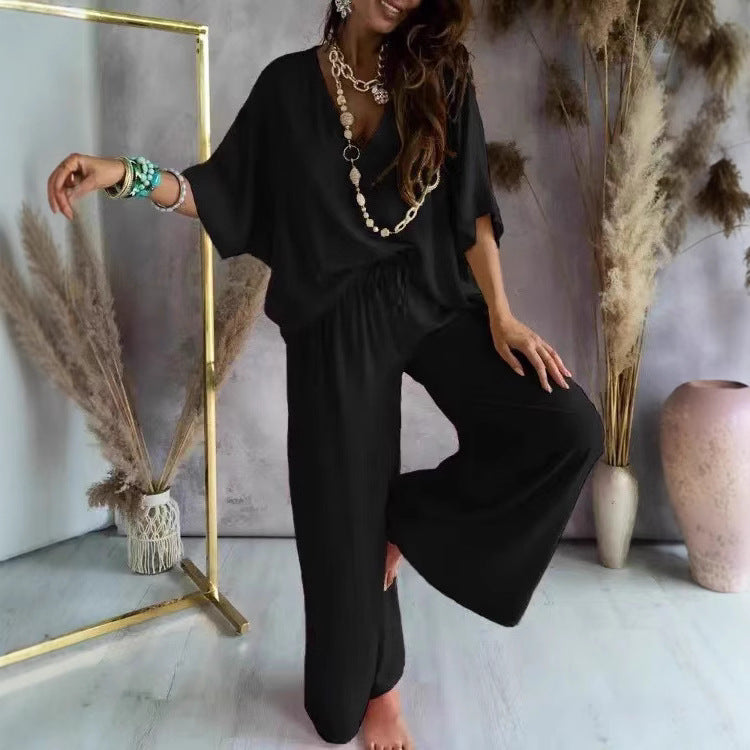 Dame let jumpsuit med bred pasform og elastisk talje Stilla