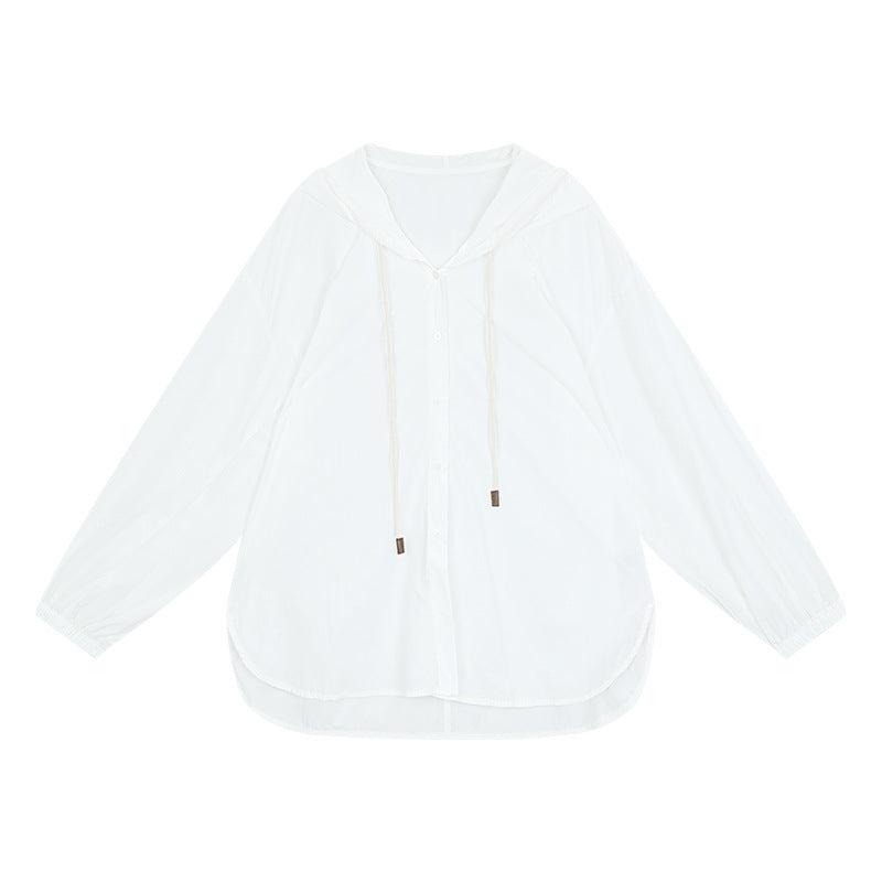 Dame afslappet bluse med hætte og løs pasform Stilla