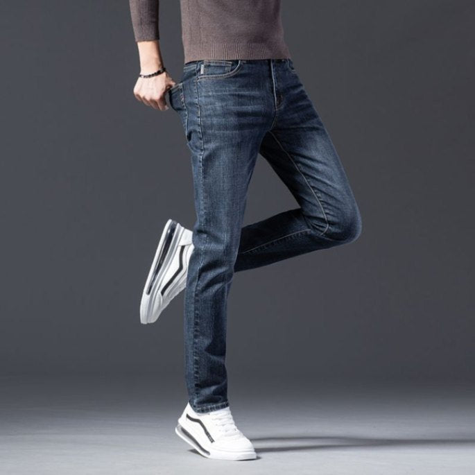 Herren Slim Fit Jeans med diskret Used-Look Stilla