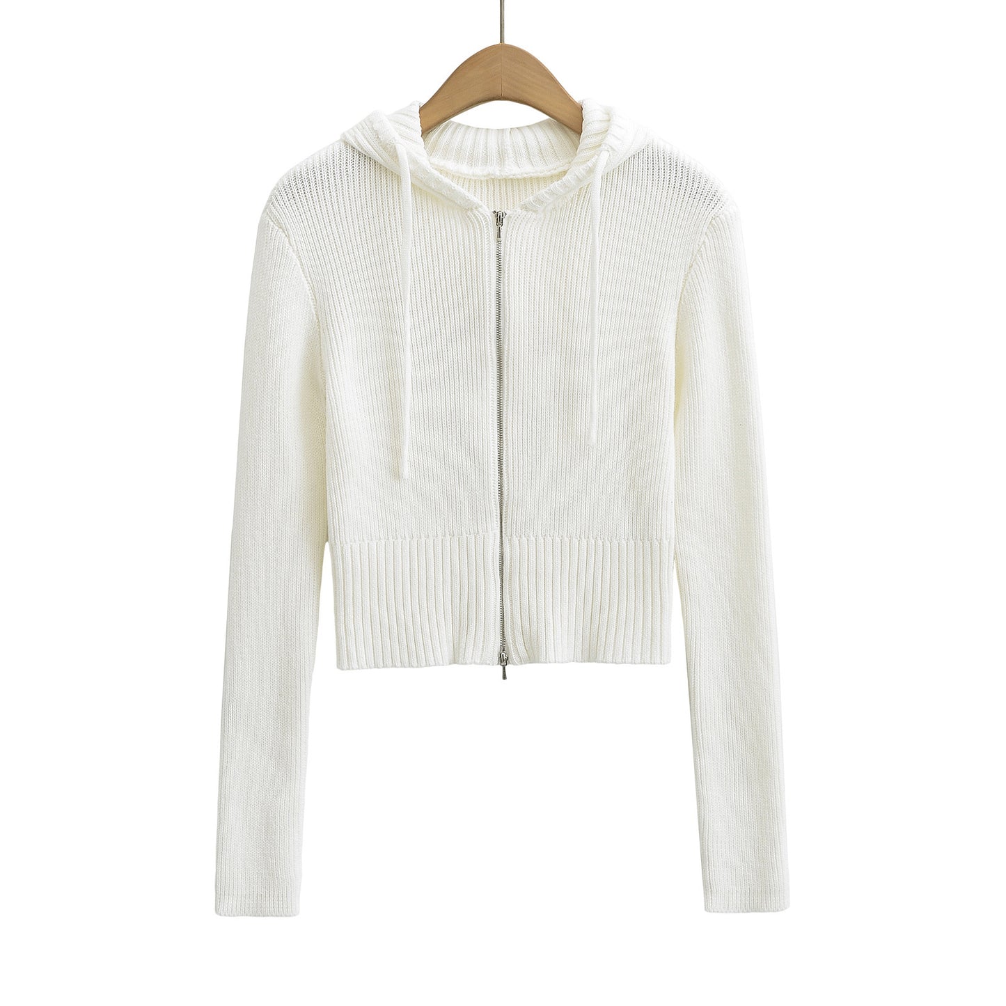 Dame afslappet Crop-hættetrøje med hætte og gennemgående lynlås Stilla