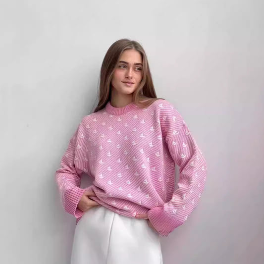 Femme mønstret Pullover Sweater Stilla