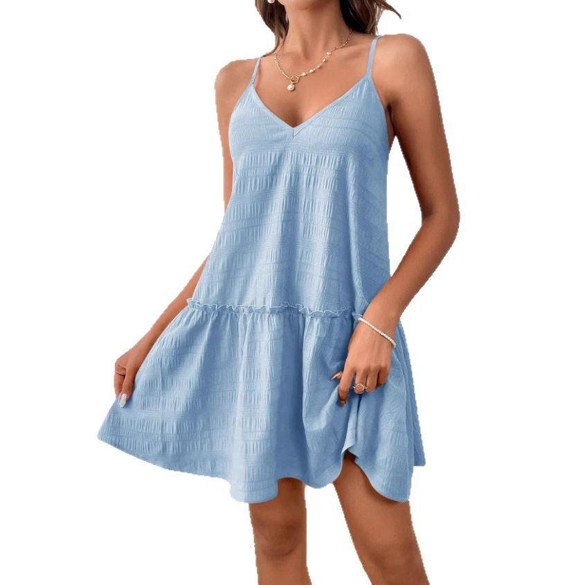 Dame afslappet sommerkjole med voluminøs skørt Stilla