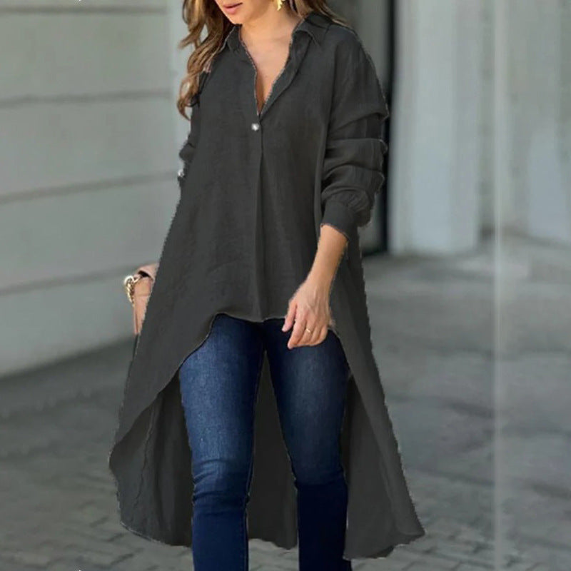 Dame afslappet langærmet bluse Stilla