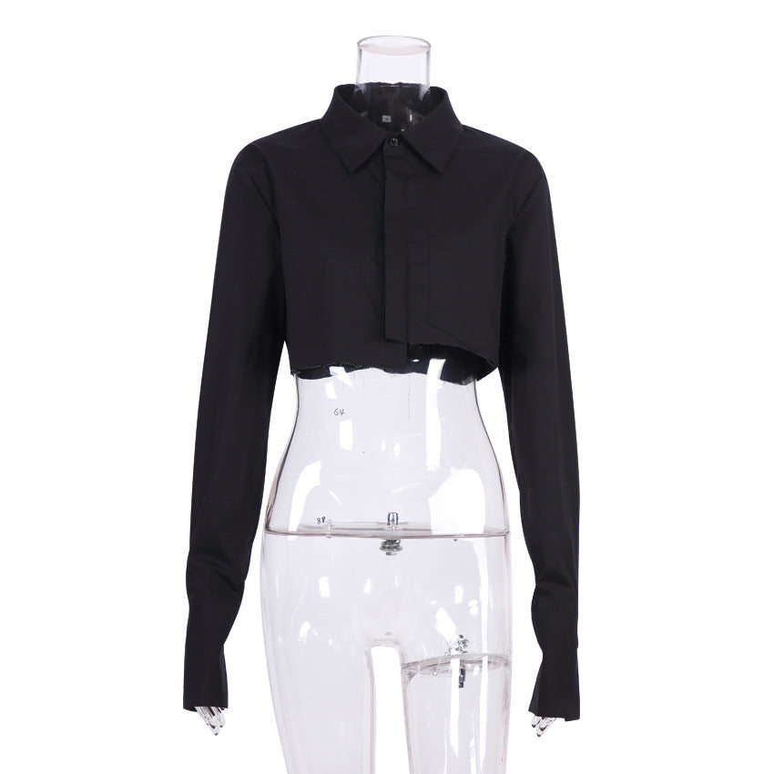 Dame Cropped Skjorte med voluminøse ærmer og moderne snit Stilla