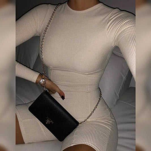 Dame Figurtilpasset Langærmet Bodysuit med Ribbstruktur og høj bærekomfort Stilla