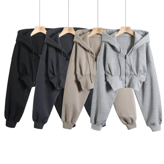 Dame cropped hættejakke med høj krave og afslappet snit Stilla