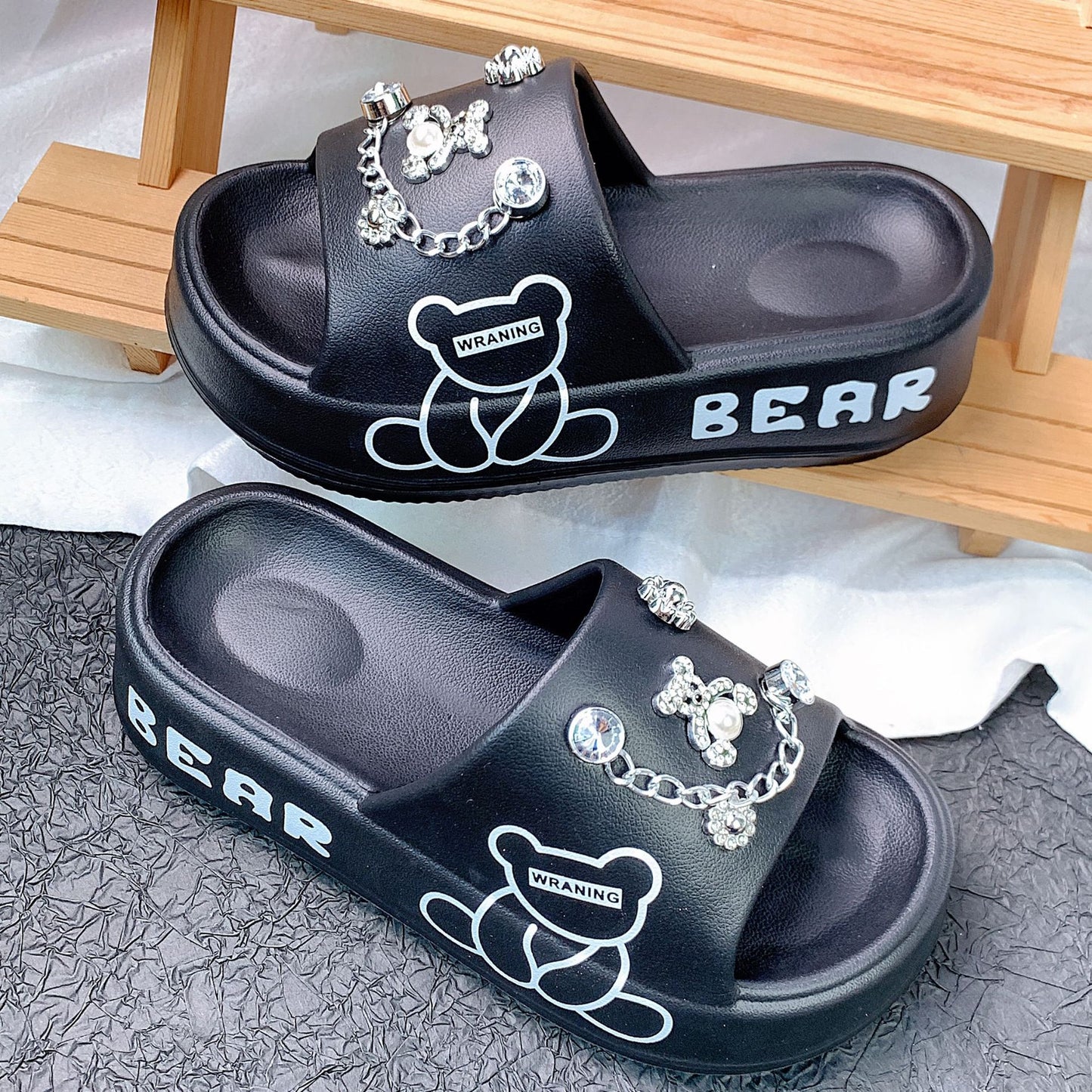 Dame Elegant dekorerede Slipper-sandaler med elegante applikationer Stilla