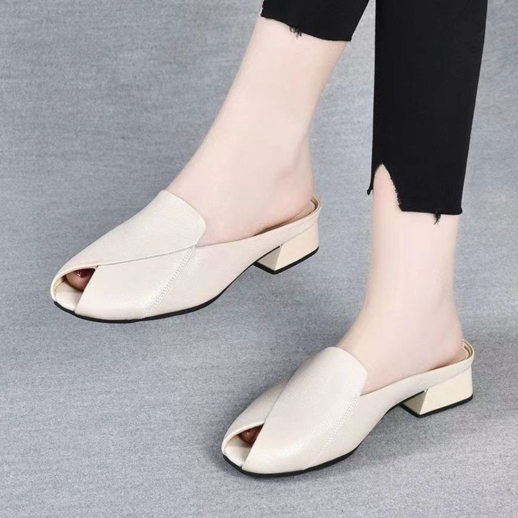 Dame åbne mules med elegant skæring og behagelig blokkerende sål Stilla