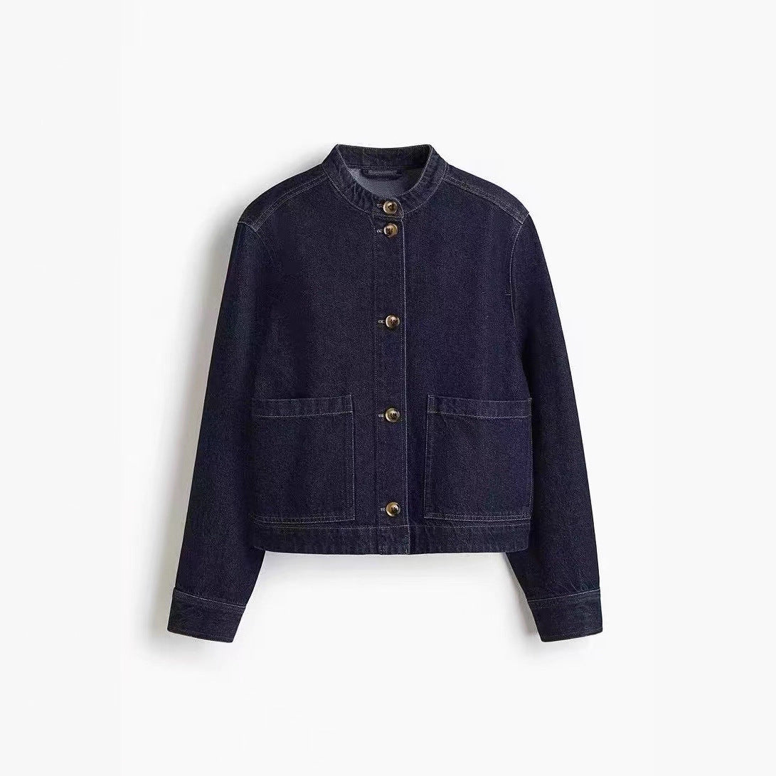 Dame afslappet overgangsjakke med praktiske lommer og elegant krave Stilla