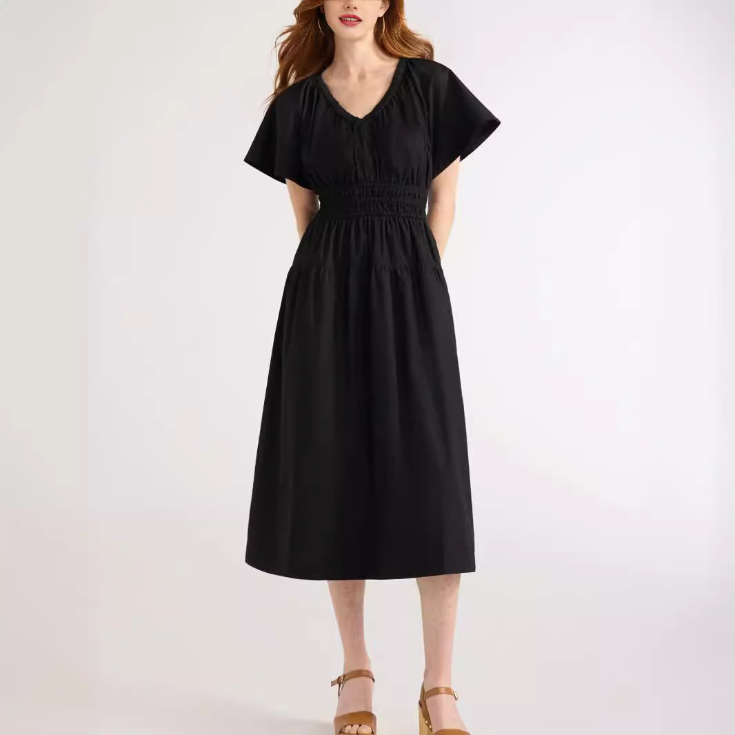 Dame afslappet denim-kjole med elastisk talje Stilla