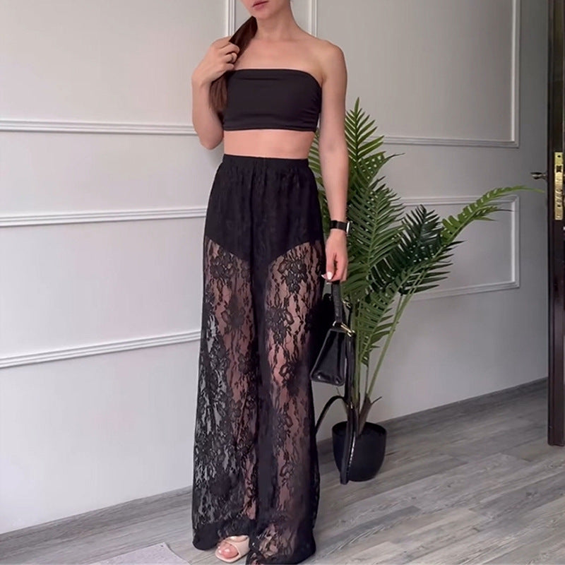 Dame Strandlook Sæt bestående af usædvanlig spidsindpakning og trendy shorts Stilla