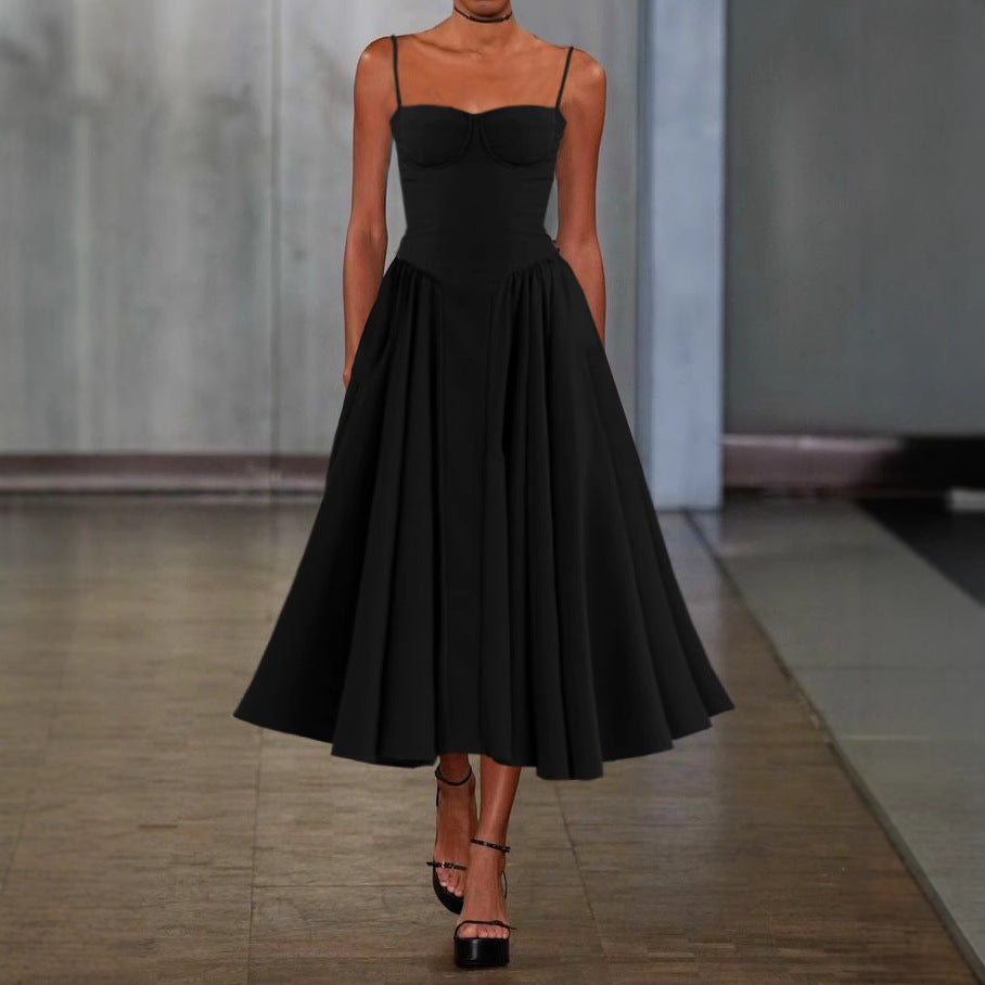 Dame Elegant A-linje Midi Kjole Stilla