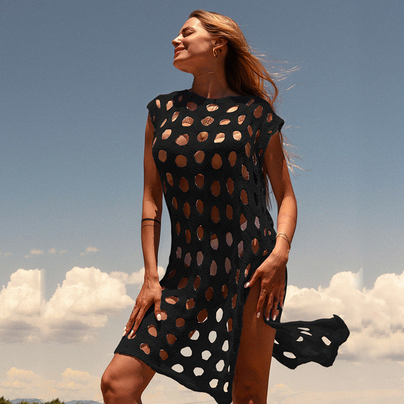 Dame Åben Strik Strandkjole Stilla