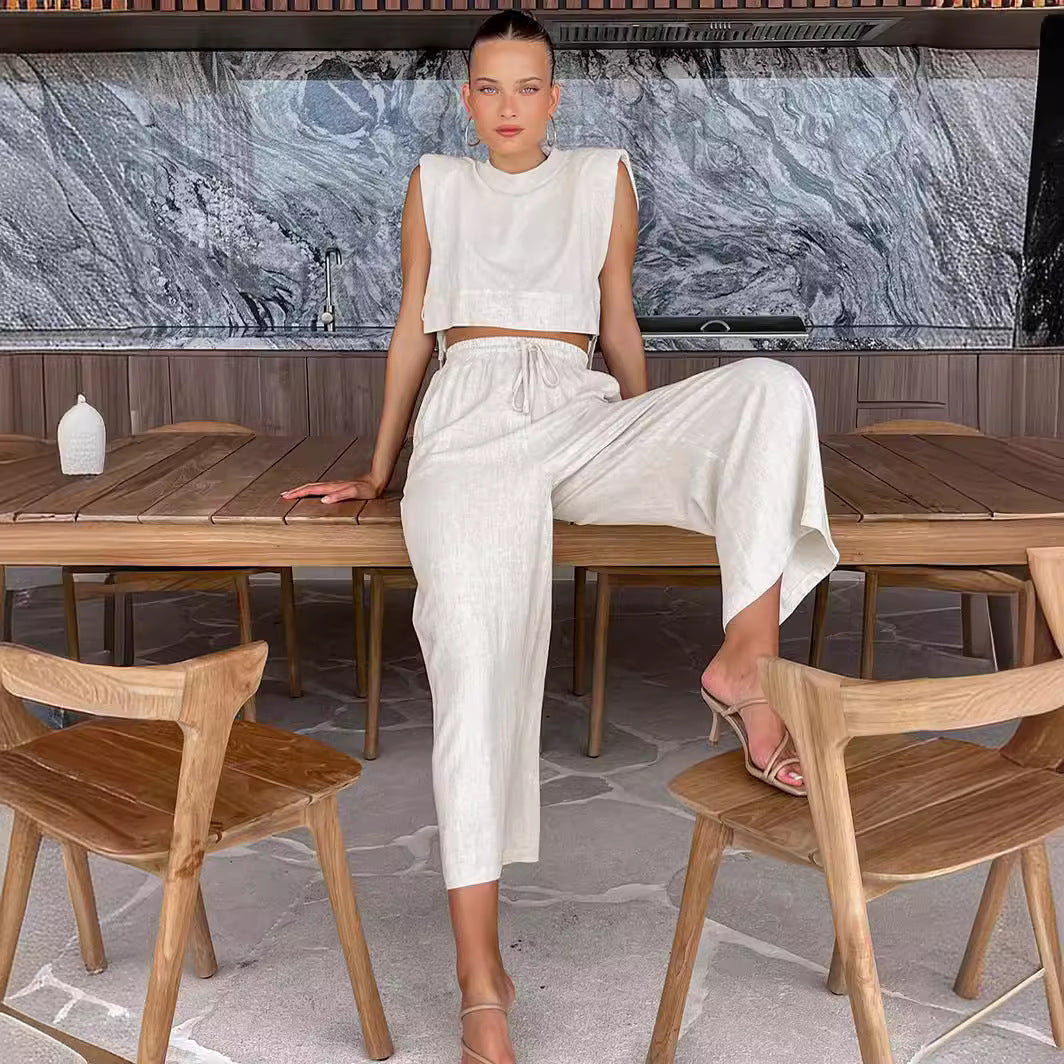 Dame afslappet crop-top med sidelukninger Stilla