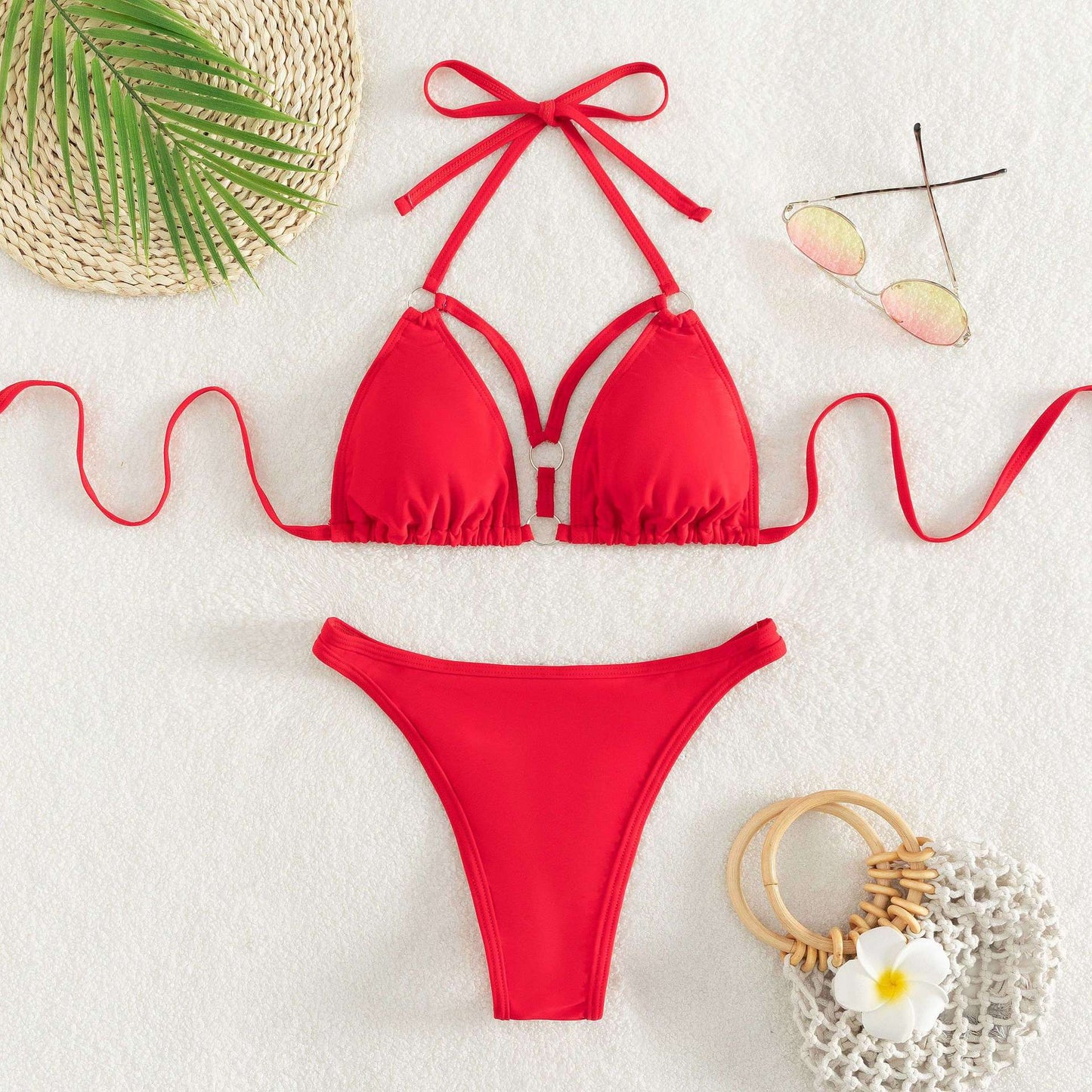 Dame Triangel-Bikini-Sæt med chic bære-system og elegante accent-detaljer Stilla