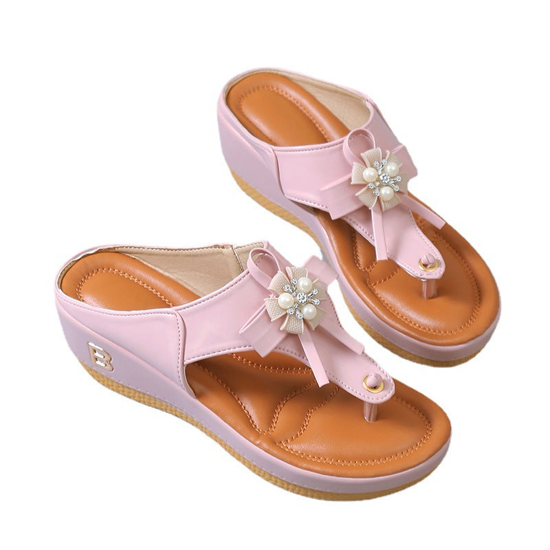 Dame Dekorative Sløjfe-Platform-Sandaler Stilla