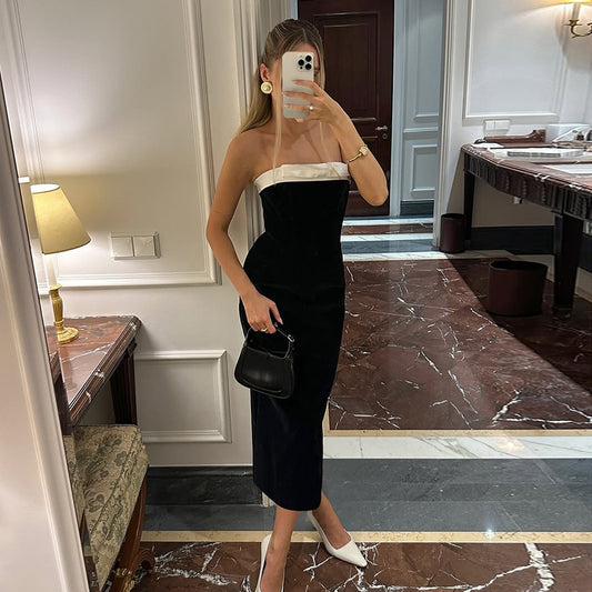 Dame Elegant figursyet aftenkjole med skulderfri design og raffineret stof Stilla