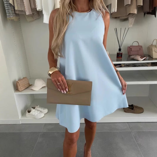 Dame A-linie kjole lavet af flydende materiale Stilla