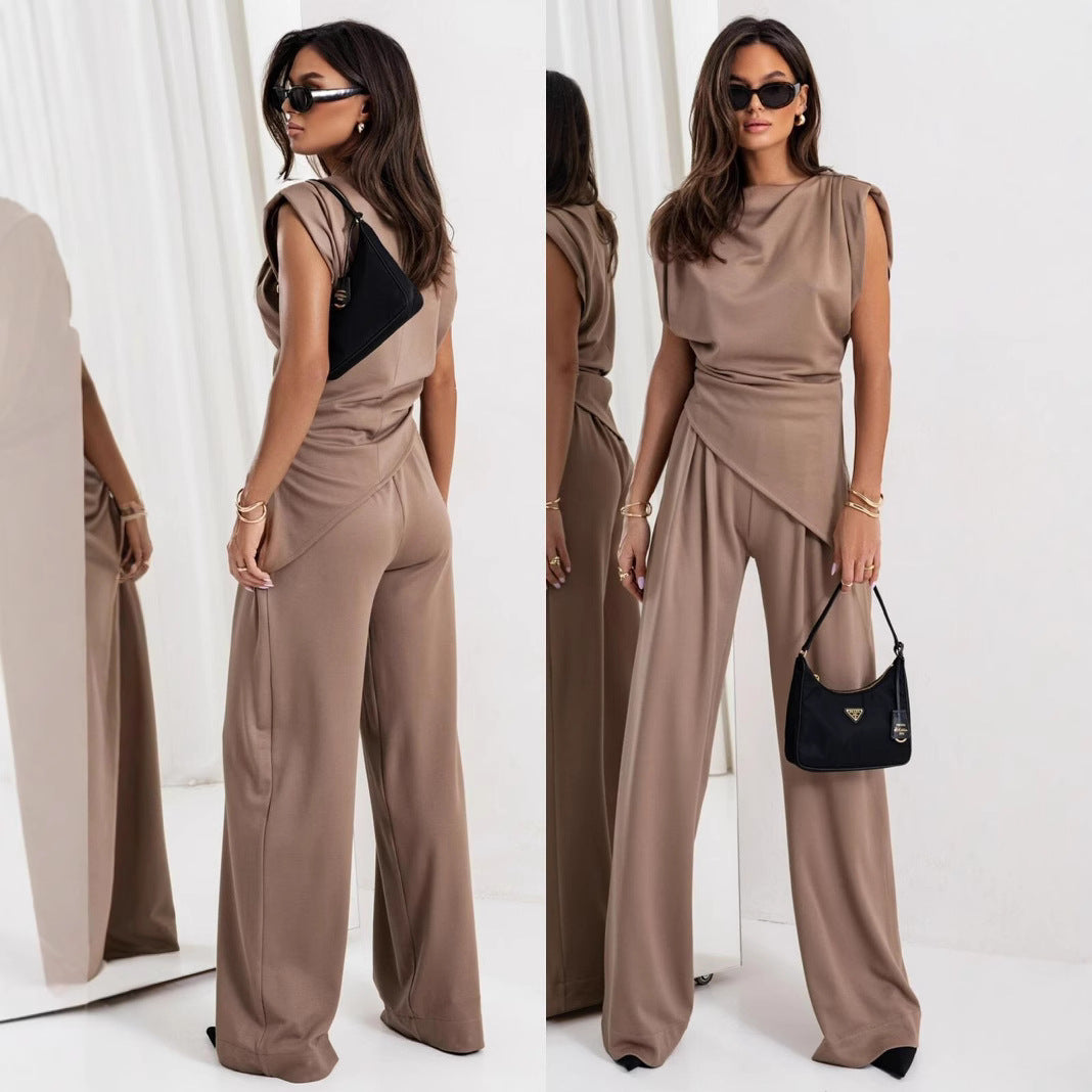 Dame Elegant Jumpsuit med asymmetrisk kant Stilla