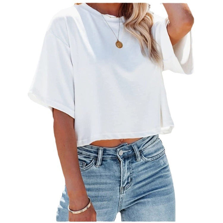 Dame afslappet Crop-Top lavet af kvalitetsbomuld Stilla