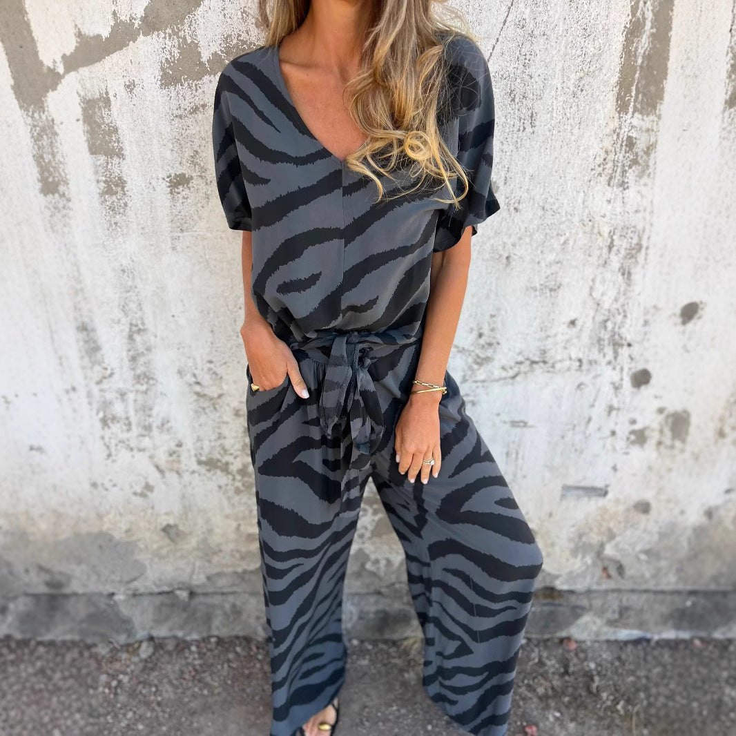 Damer elegant jumpsuit med afslappet tigerdesign Stilla