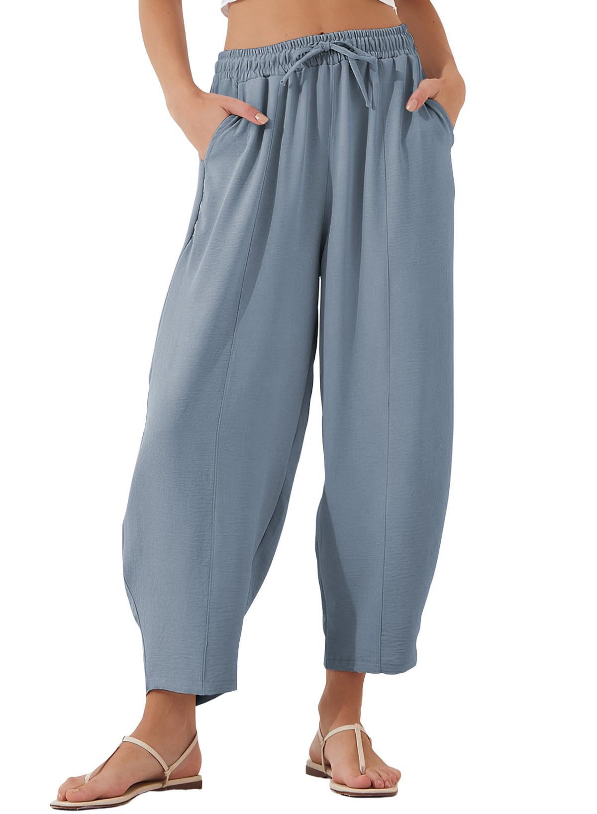 Dame afslappede Palazzo-bukser med praktisk gummibånd og lommer Stilla