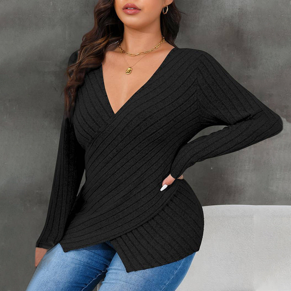 Dame elegant indpakningsoberdel med struktureret design Stilla