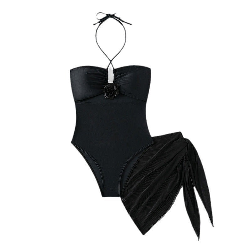 Dame Cut-Out Halter Badehæmmedragt Kjole Stilla